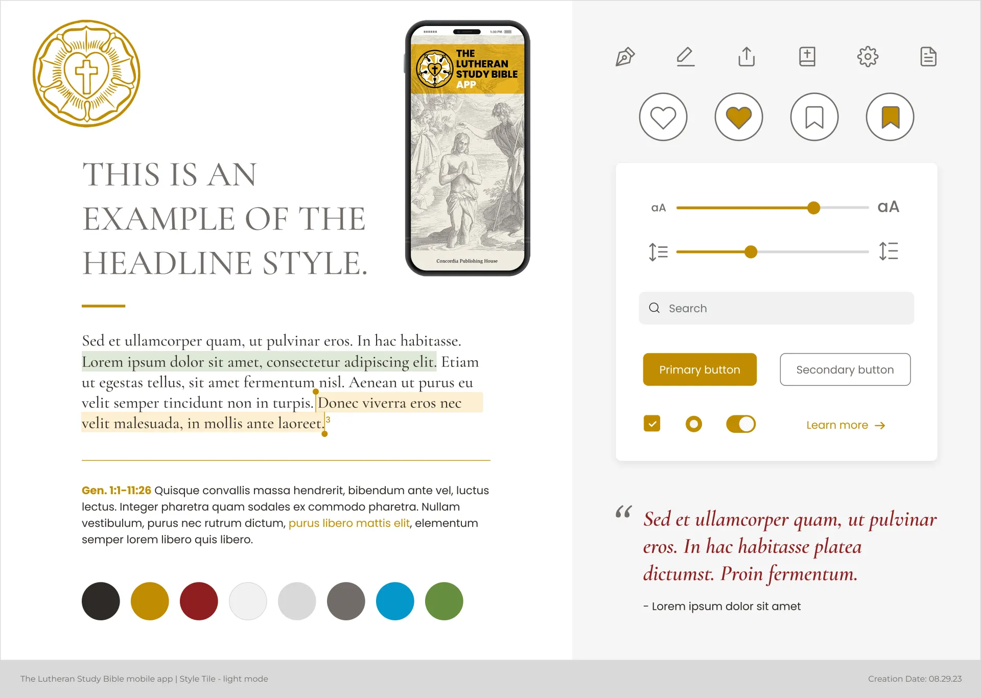 Lutheran Bible Study Style Tile website